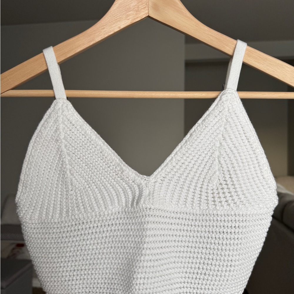 Hollister White Knit Tank Top